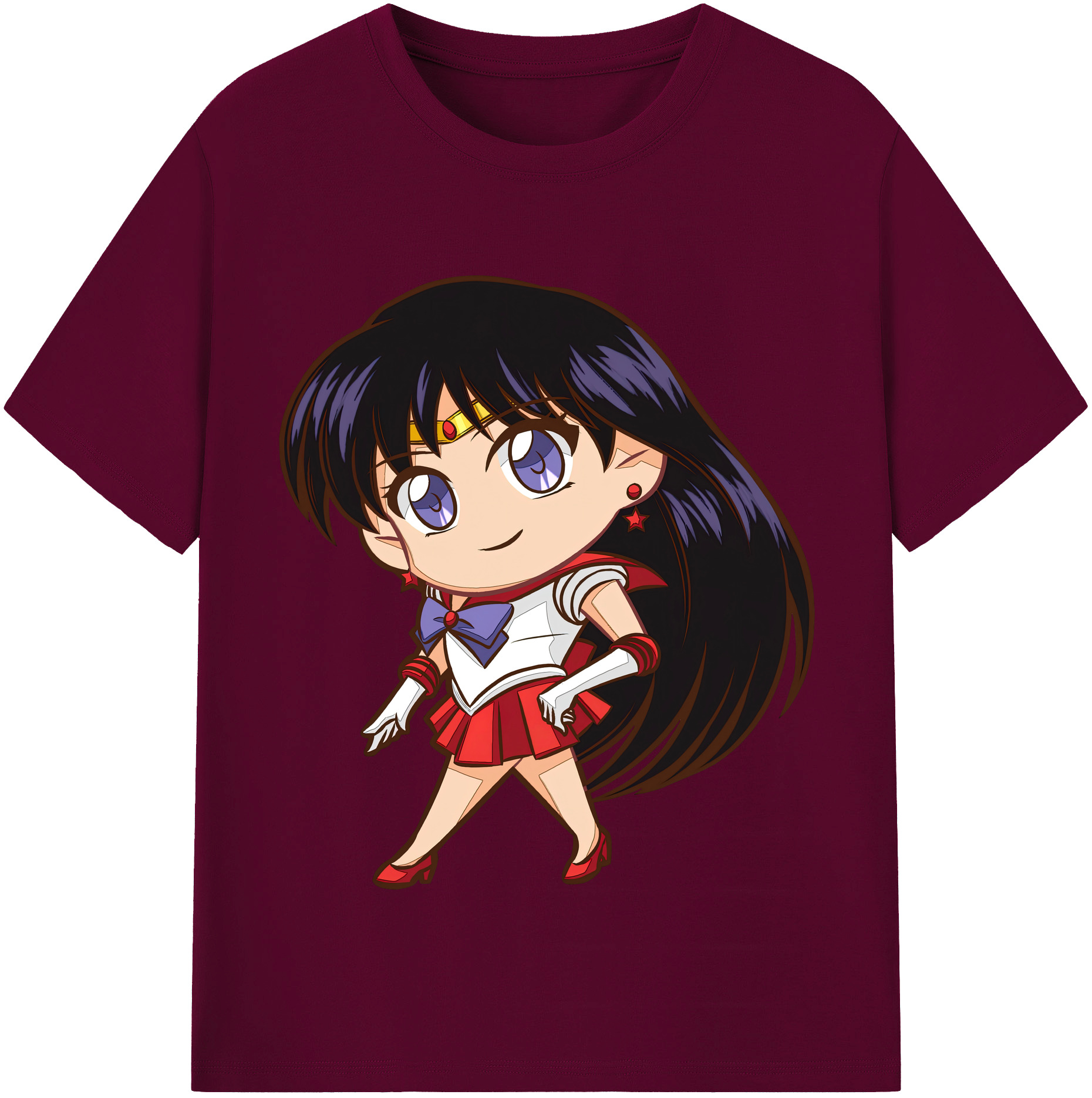 （画像用） 美少女戦士セーラームーン 火野レイ ひの レイ Sailor Moon Hino Rei （セーラーマーズ,Sailor Mars） レディースカジュアルプリントTシャツ（綿100％）